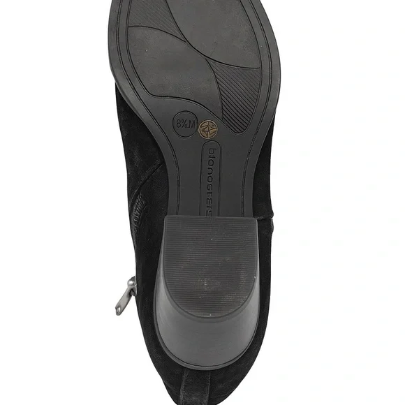 Liz Claiborne Women’s Size 6W Black Suede Feel Heeled Booties Zip Ankle Boots - Picture 5 of 6